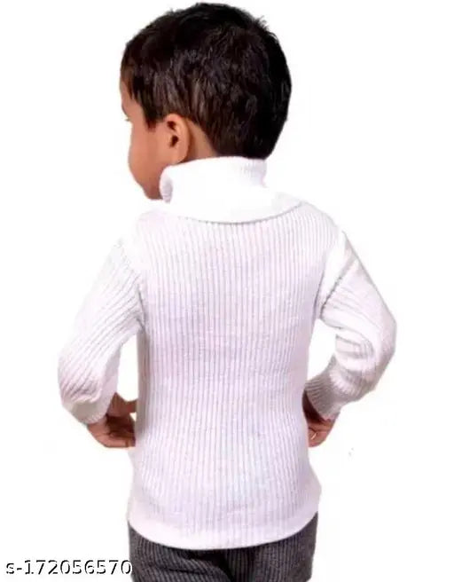 Modern classy girls sweaters - white striped woolen sweaters set for infants and children (0-15 years), India origin