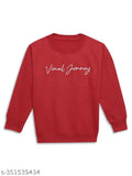 Maroon printed cotton fleece sweatshirt for boys, long sleeve, popular kids fashion in India