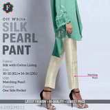 Off-white silk and cotton lining party wear women's pants with textured net, exclusive HIFASHION design in best price