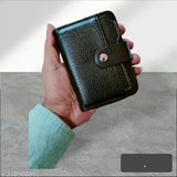 Textured PU black card coin money holder, features 2 compartments for cards and coins