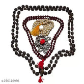 Multi-colored Wooden Japa Mala Combo: Sandalwood, Tulsi, Kamalgatta, Vaijanti (10 cm) - Used for meditation, spiritual growth, and healing in Indian tradition