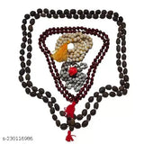 Multi-colored Wooden Japa Mala Combo: Sandalwood, Tulsi, Kamalgatta, Vaijanti (10 cm) - Used for meditation, spiritual growth, and healing in Indian tradition