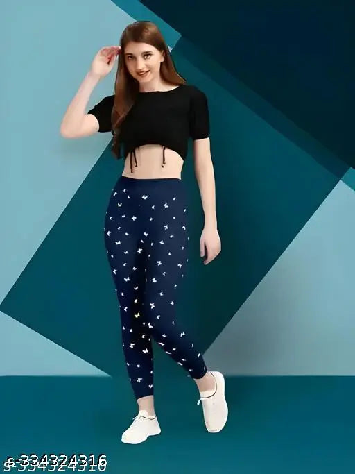 Cotton blend printed net women's jeggings pack of 2 for versatile comfort and style