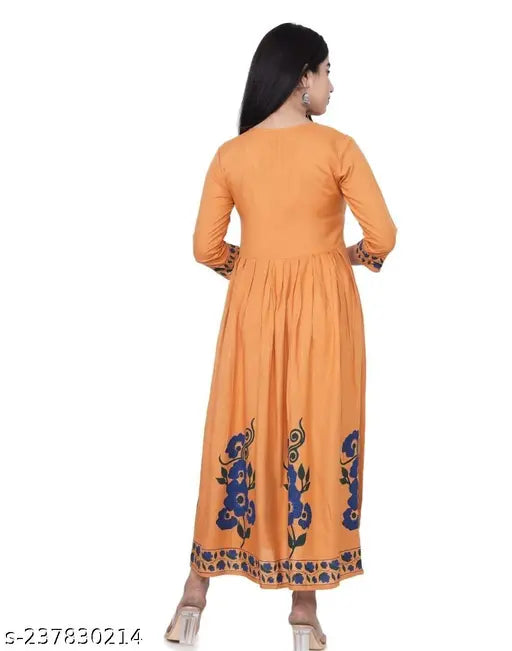 Stylish rayon Cheeku kurti for women, printed combo with three-quarter sleeves. M, L, XL, XXL sizes available. Made in India
