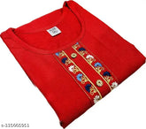 Pashmina embroidered Kurti, wollon craftsmanship, three-quarter sleeve Indian fashion