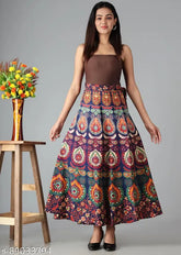 Paisley print cotton wraparound skirt for women, vibrant net pattern, free size available
