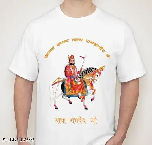 Fashionable polyester short sleeves printed t-shirt, vibrant design, classic style, made in India