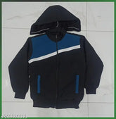 Funky Boys PU winter jacket for boys, solid color and long sleeves, sizes 10-14 years, India origin
