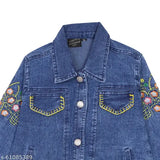 Stylish boys' denim jacket, new design spread collar, long sleeves, embellished net, India origin, winter collection