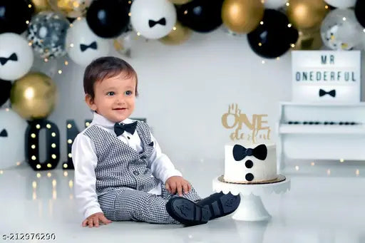 Cotton blend solid & checked R SA1 clothing set for kids, Indian exclusive party wear
