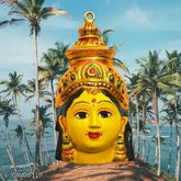 Metal Varalakshmi Mask Medium (7 inches), used for pooja during Varamahalakshmi Vratha Pooja, Indian deity symbolizing wealth and beauty