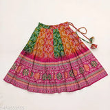 Bright Floral Printed Rayon Lehenga Choli, fully stitched, girls 28 years, India