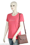 PU sling bag, free size, 2 compartments, solid net design, ideal for women's fashion - GUKA accessory from India
