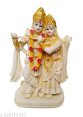 Antique finish, polyresin multicolor Lord Radha Krishna Love Couple Statue. Decorative showpiece for home or office." (106 characters)