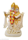 Antique finish, polyresin multicolor Lord Radha Krishna Love Couple Statue. Decorative showpiece for home or office." (106 characters)