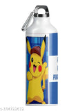 Multicolor printed Pikachu sipper water bottle for kids, 600ml leak-proof Aluminium bottle ideal for gym, yoga, and daily use