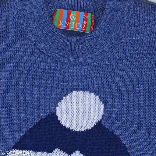 Knitco wool sweater for infant & kids with dinosaur Santa fun frolic design, long sleeves, printed pattern on 0-6 months size