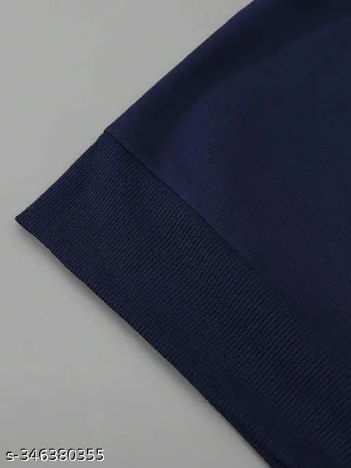 Blue triangle-printed unisex cotton hoodie with long sleeves, ideal for winter