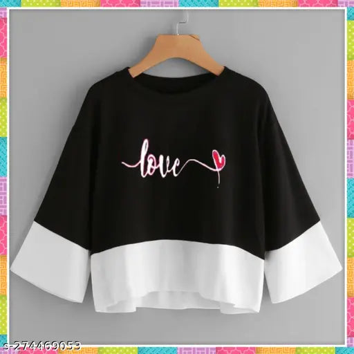 Premium cotton blend crop t-shirt for women, trendy and stylish