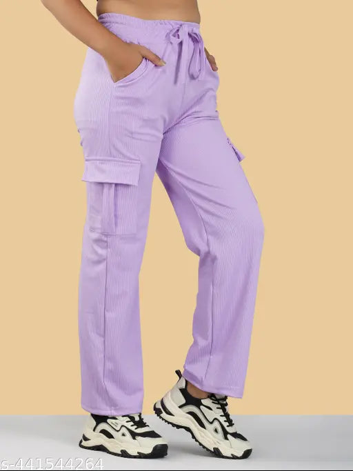 Comfortable stretch lycra classic-look trousers for women (Pack of 2), solid net, XXL size from India