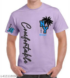 Lavender cotton blend men's printed t-shirt, trendy and latest design from Trendy Clothing Hub
