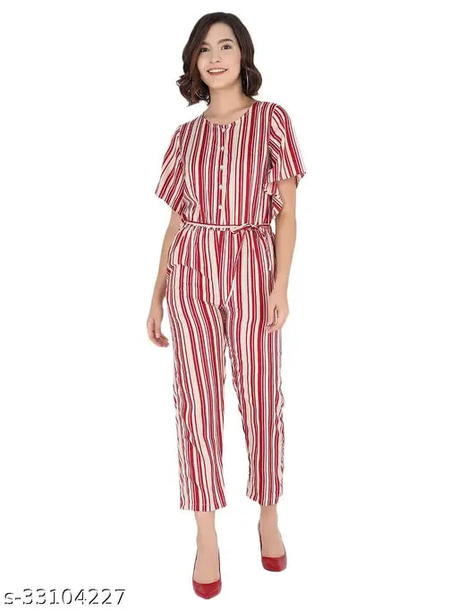 Printed net polyester jumpsuit for women, short sleeves, versatile and stylish for work or evening wear