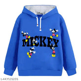 Multi-colored cotton blend KUCHIPOO boys' winter hoodie, long sleeves with printed net pattern for 3-4 years (chest size: 27 inches)