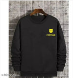 Men's printed cotton blend white, black, yellow round neck t-shirt, long sleeves. Cool typography design for casual outfits. Made in India