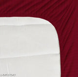 White cotton superfine fitted double bedsheets set (2 pillow covers), NEW LEAF Glace Cotton Satin Stripes