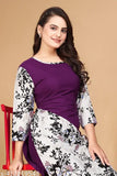 Trendy printed crepe kurta with palazzos, sizes 3XL to 6XL, Indian fashion for women