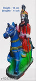 Handcrafted unbreakable poly resin statue of Jaharveer Chauhan Baba, hand-painted and washable, perfect for gift articles, Indian god idol (16 cm high x 13 cm broad x 3.5 cm long)