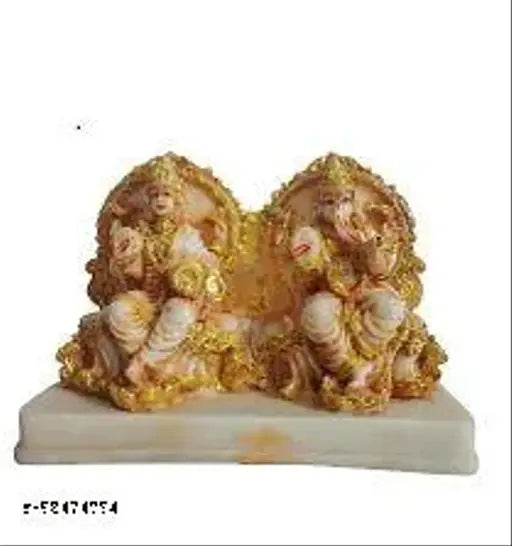 Poly resin Laxmi Ganesha statue, 7" x 6" x 3", for home and office decor, Diwali gift item