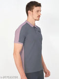 Purple polyester Technosport men's solid polo active t-shirt, designed with Rapid Dry technology for a comfortable run