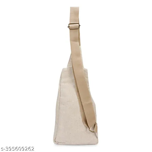 Hemp sling bag for traveling & casual outings, textured net crossbody bag for men & women both. Free size (18x8x19 inches), very soft material with 2 compartments & adjustable strap (58 cm). Ideal gifting bag from India