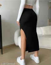 Fashionable cotton black skirt for women and girls, solid net design, versatile summer wear in sizes 26, 28, and 30, Indian origin
