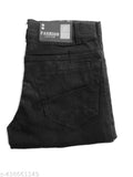 Black cotton jeans for men, slim fit, trendy style, regular use, Indian origin