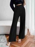 Casual black polyester-blend pant, solid design, men's 38" waist size, India-made fashion item