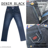 Black stretchable denim slim fit jeans for men, stylish and comfortable
