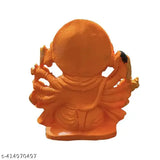 Orange Hanuman resin idol for home or office decor, 5-inch height for pooja temple showpiece and vastu gift