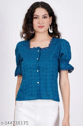 Maroon cotton crop top, dark blue color for girls - trendy fashion essential