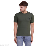 Glaucus military army style solid cotton blend T-shirt for men, ideal for smart casual or weekend wear