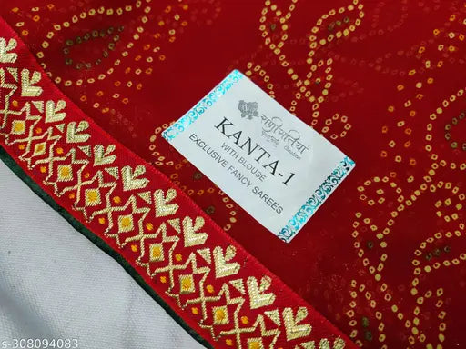 Ranisatiya Marwari Rajasthani Bandhani Georgette Saree with Heavy Mono Banglori Silk Blouse - Rich Zari weaving, vibrant Indian festival wear