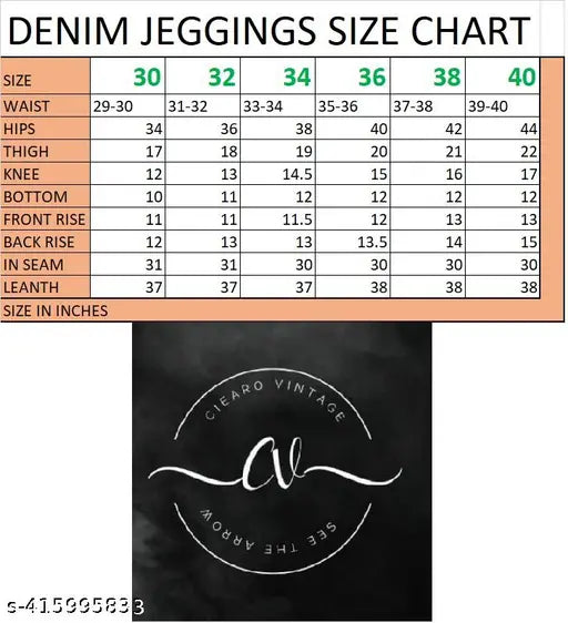 Vintage stretch denim jeggings for women, high-waist, export quality super soft, slim fit - CIEARO brand