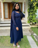 Georgette embellished long-sleeved ladies' kurti for parties, available in M, L, XL, XXL, XXXL sizes. Made in India