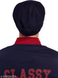 Navy blue cotton beanie, Vimal Jonney men's solid cap - Made in India