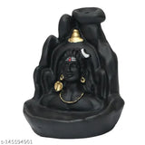 Poly resin Adiyogi Shiva smoke fountain idols with 10 cones for Pooja, home decor, or gift