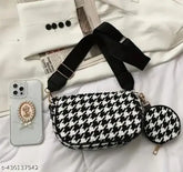 PU printed net Ravishing classy women's sling bag, free size accessory from India