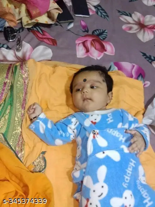 Wool newborn boy winter dress, printed net pattern for 0-3 months, warm and cozy clothing from India