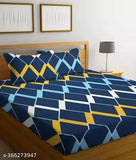 Elmora Home Decor Supersoft Cotton King Size Checked Flat Bedsheet & Pillow Covers, double bed size - 225cm x 228cm, pillow cover 45cm x 70cm