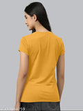 Morpeach and yellow oversized cotton blend t-shirt pack, loose fit drop shoulder style with half sleeves. Vibrant, comfortable, and durable daily wear tees for women